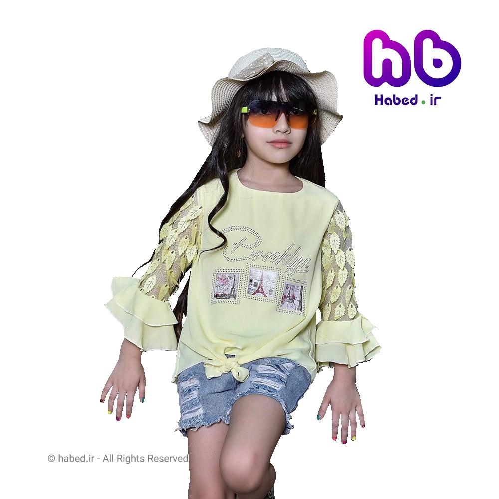 شومیز آستین بلند دخترانه پایین گره تابستانه ایرانی درجه یک کد 1004