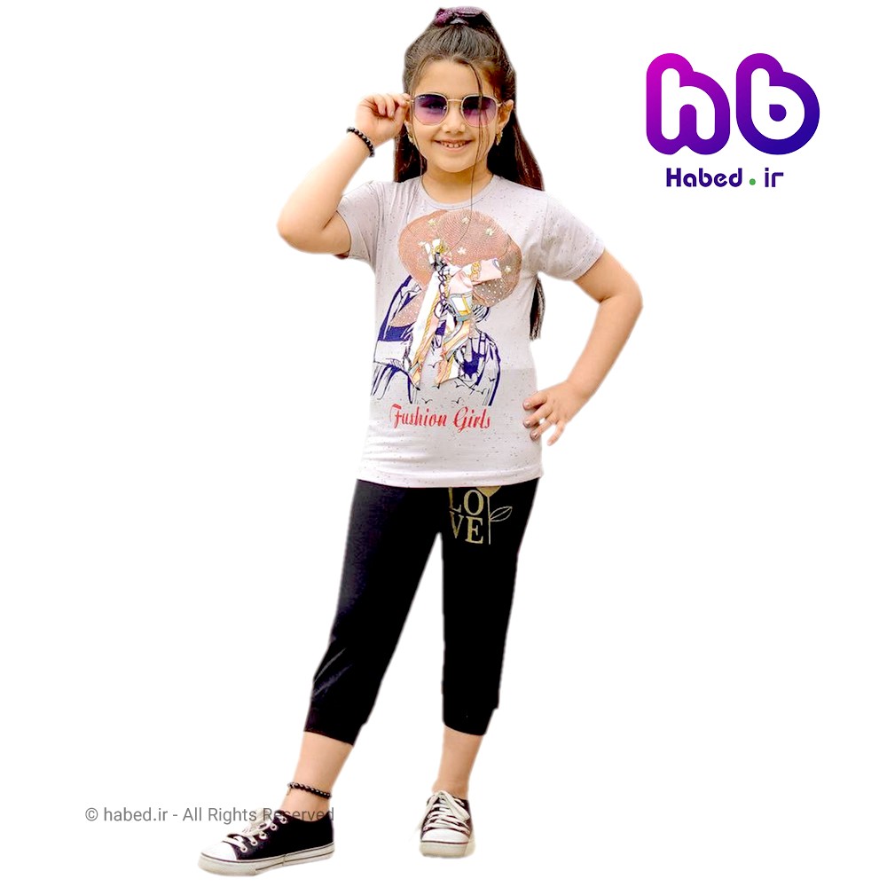 تیشرت شلوارک دخترانه طرح fashion ایرانی درجه یک کد 1012