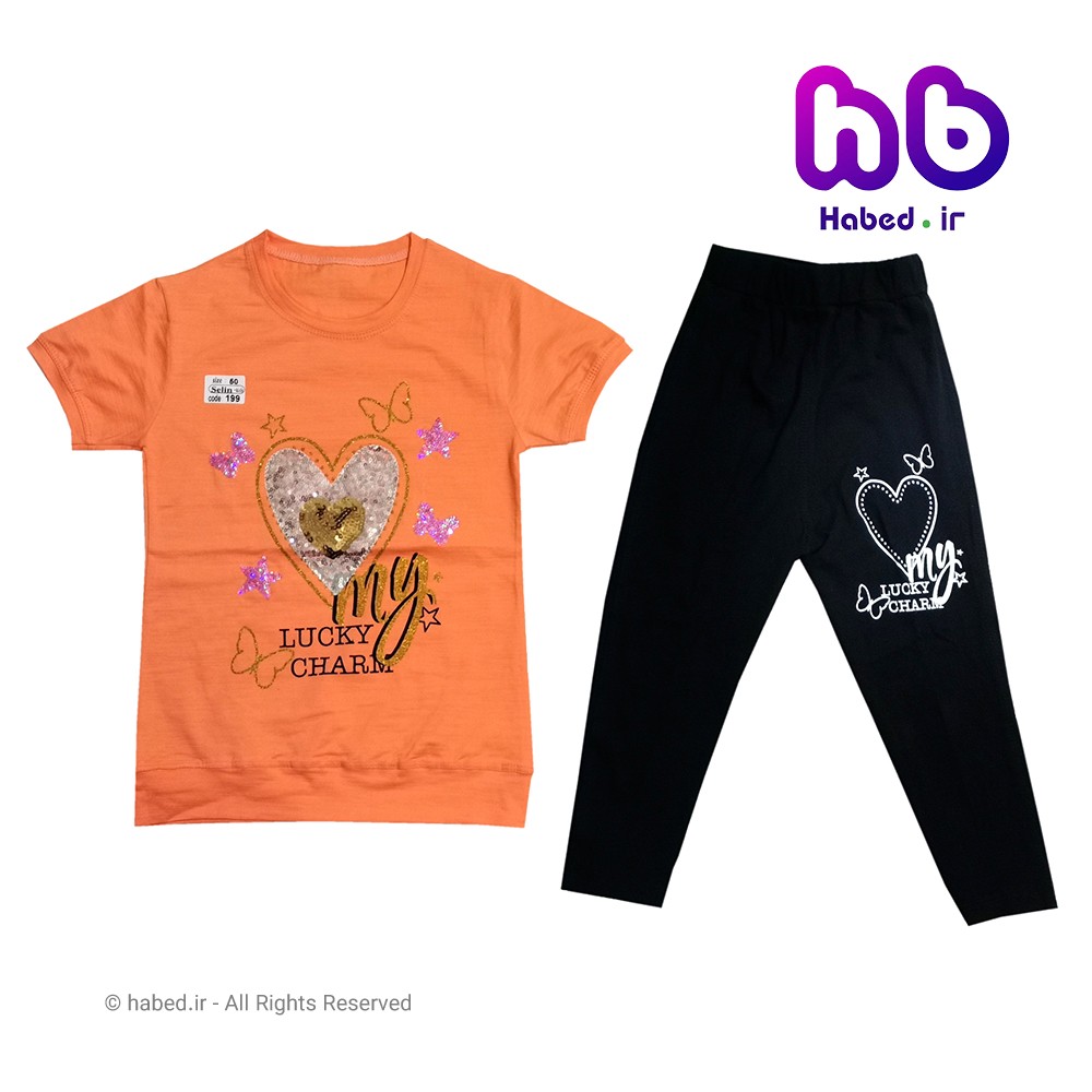 تیشرت شلوار دخترانه ایرانی جنس پنبه دورو درجه یک کد 1023