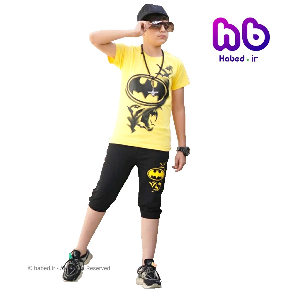 تیشرت شلوارک پسرانه ایرانی  طرح بتمن جنس پنبه دورو درجه یک کد 1031