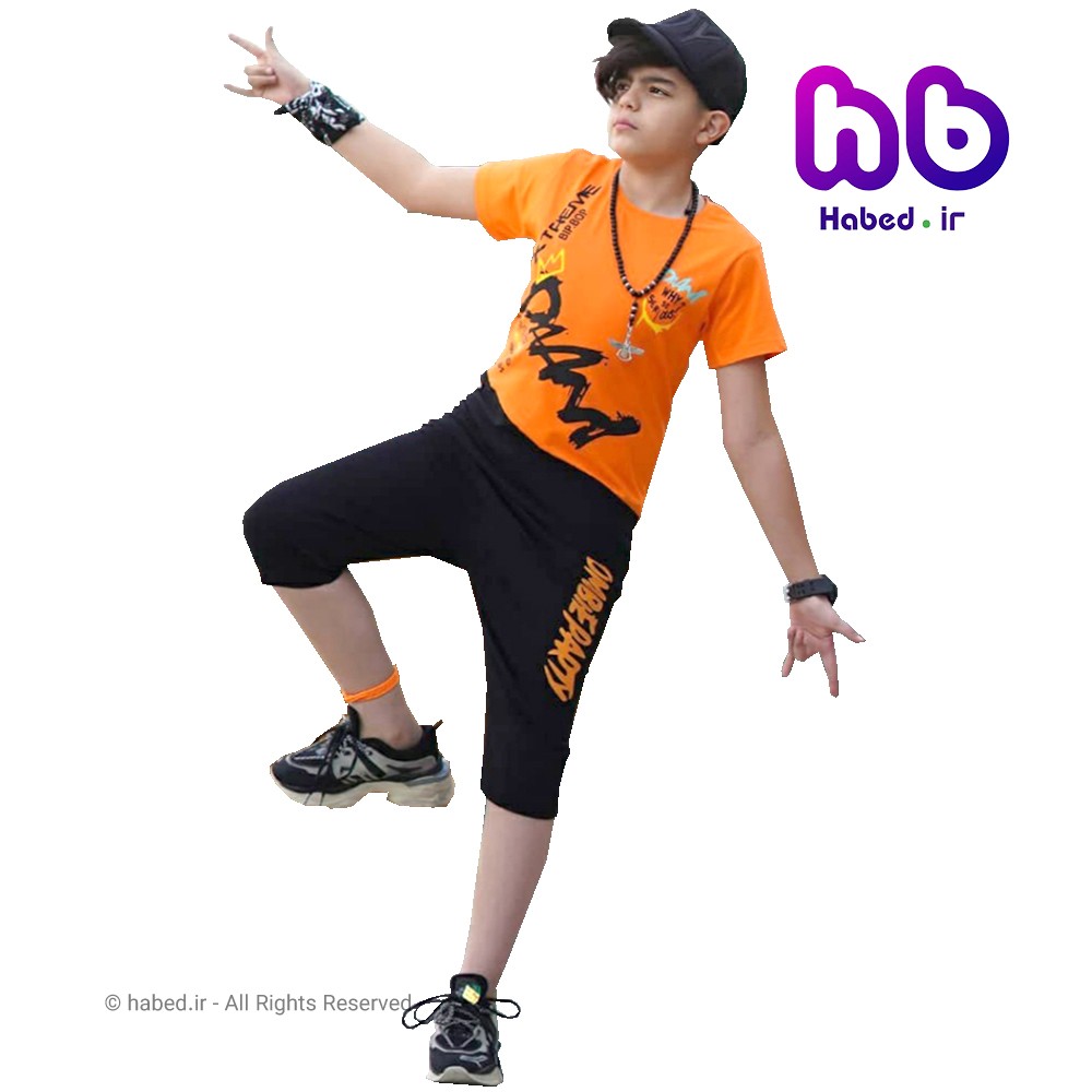 تیشرت شلوارک پسرانه ایرانی پنبه دورو طرح dam کد 1032