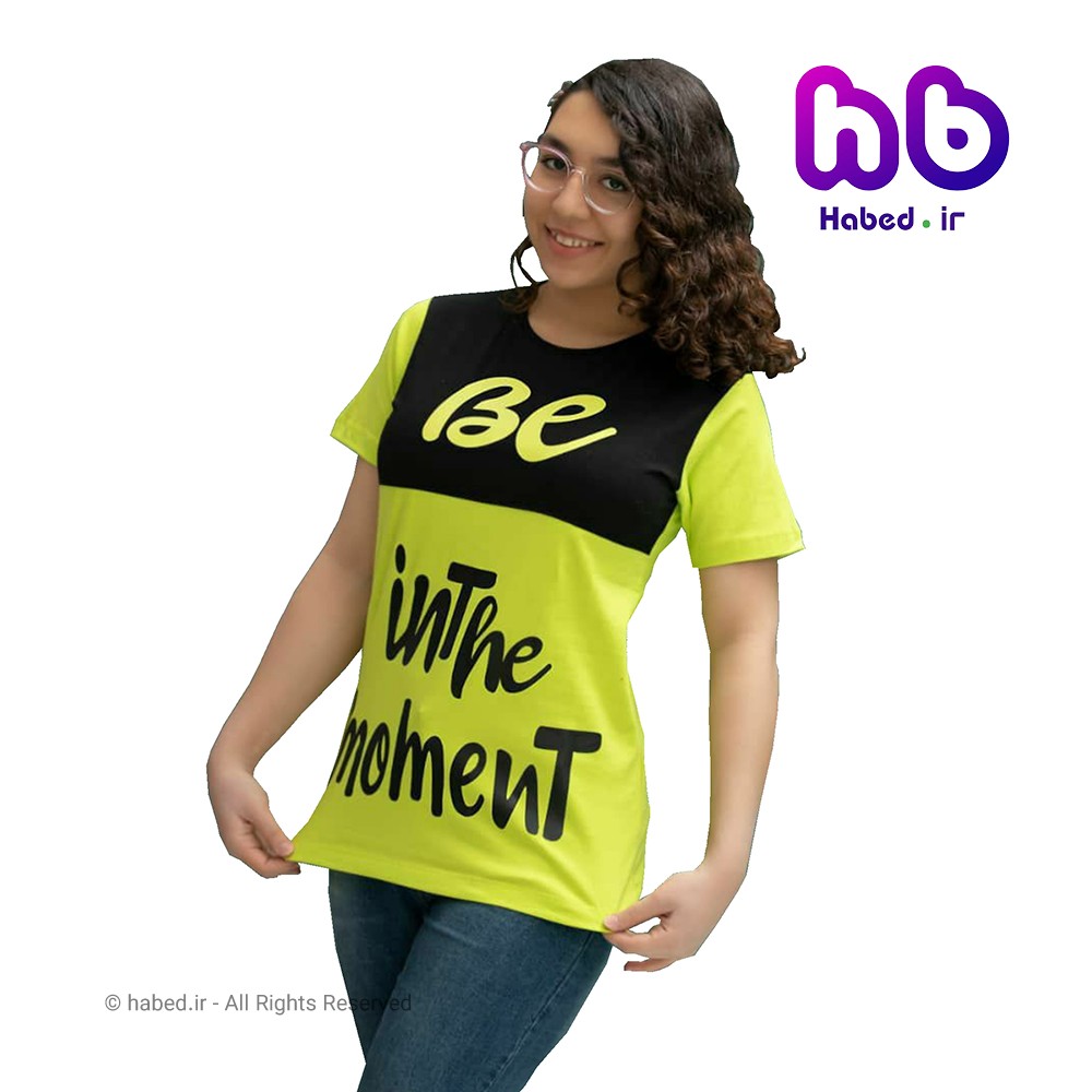 تیشرت دخترانه تک ایرانی طرح BE جنس پنبه کد 1037