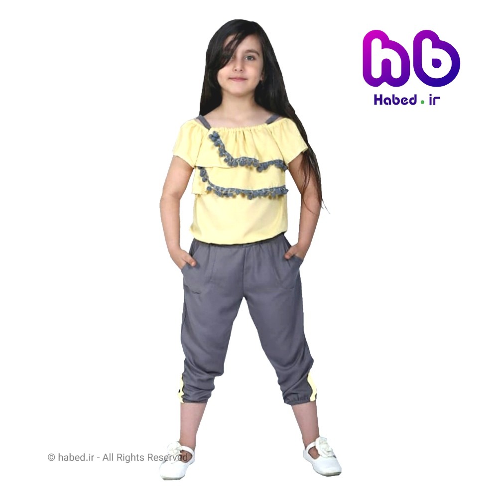 تیشرت شلوارک دخترانه ایرانی جنس بنتون خنک کد 1048