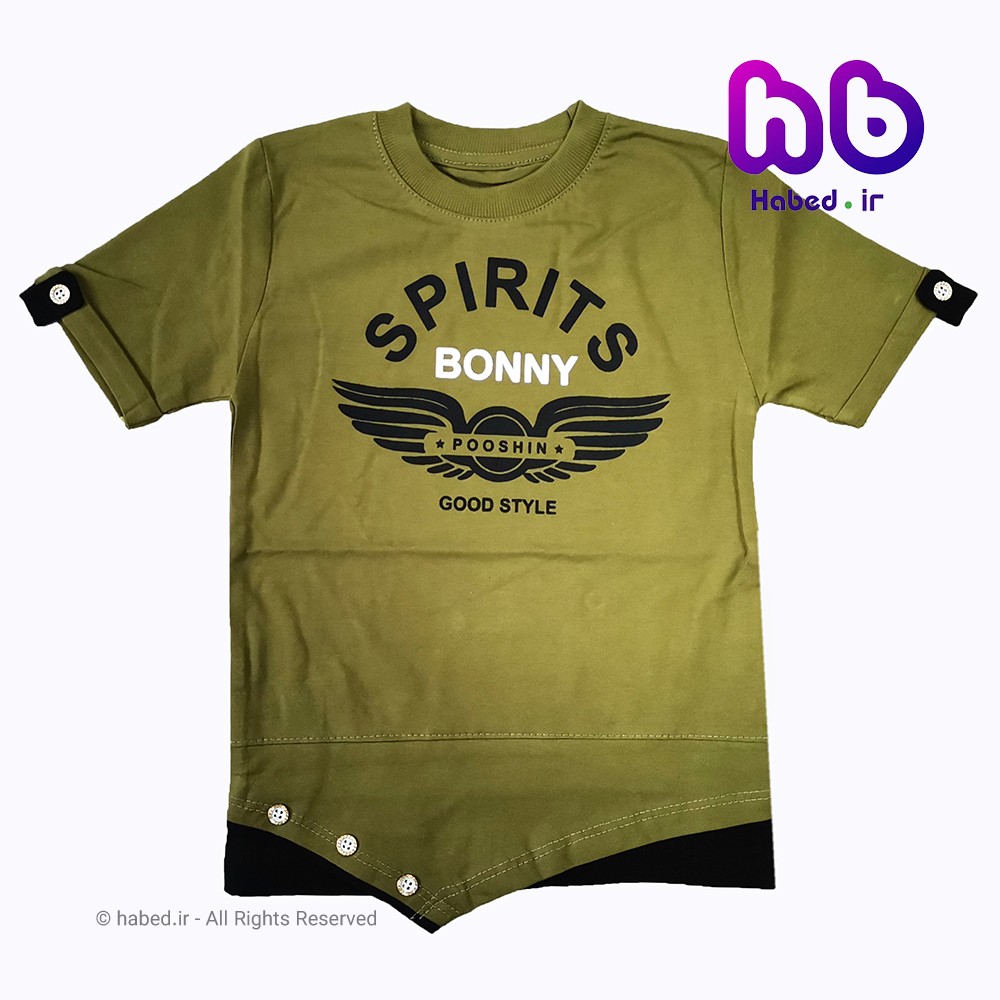 تیشرت پسرانه ایرانی طرح SPIRITS جنس پنبه دورو درجه یک کد 1090