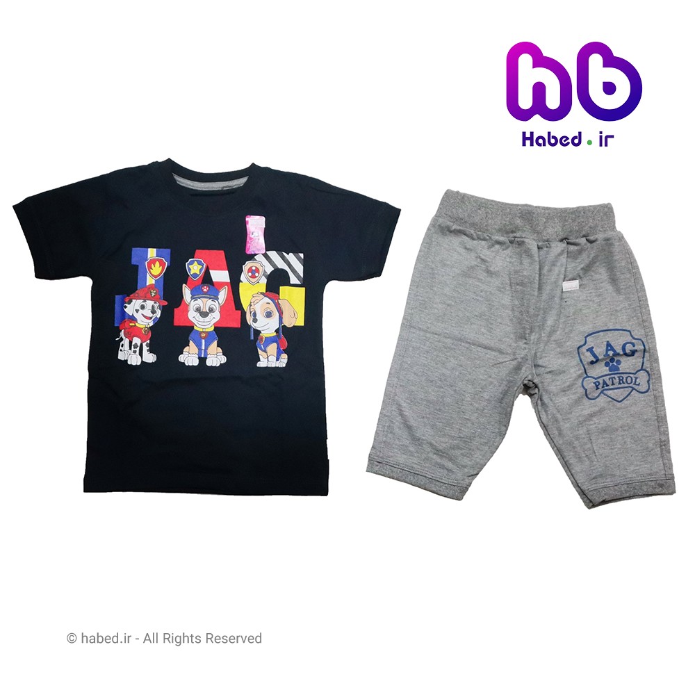 تیشرت شلوارک پسرانه ایرانی طرح سگهای نگهبان جنس پنبه دورو درجه یک کد 1107