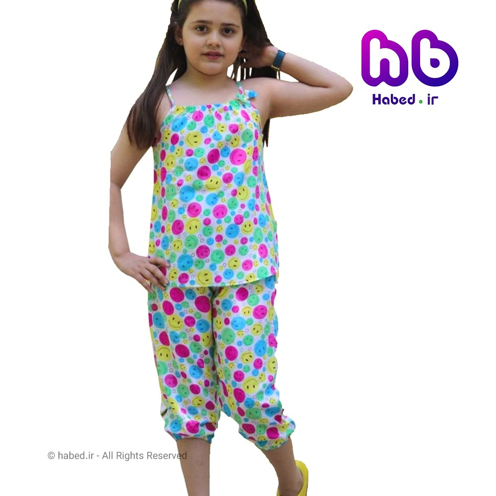 تاپ شلوارک دخترانه ایرانی جنس نخی خنک کد 1128