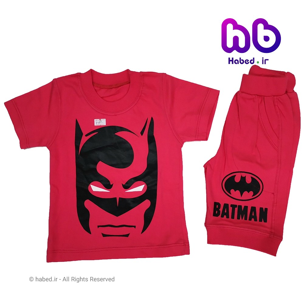تیشرت شلوارک ایرانی طرح بتمن جنس پنبه دورو درجه یک کد 1132