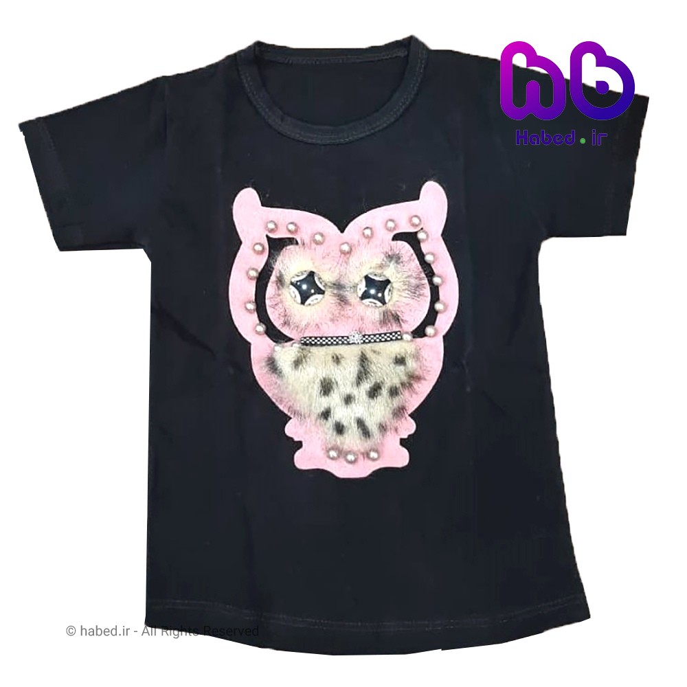 تیشرت مشکی دخترانه ایرانی جنس پنبه دورو درجه یک کد 1160