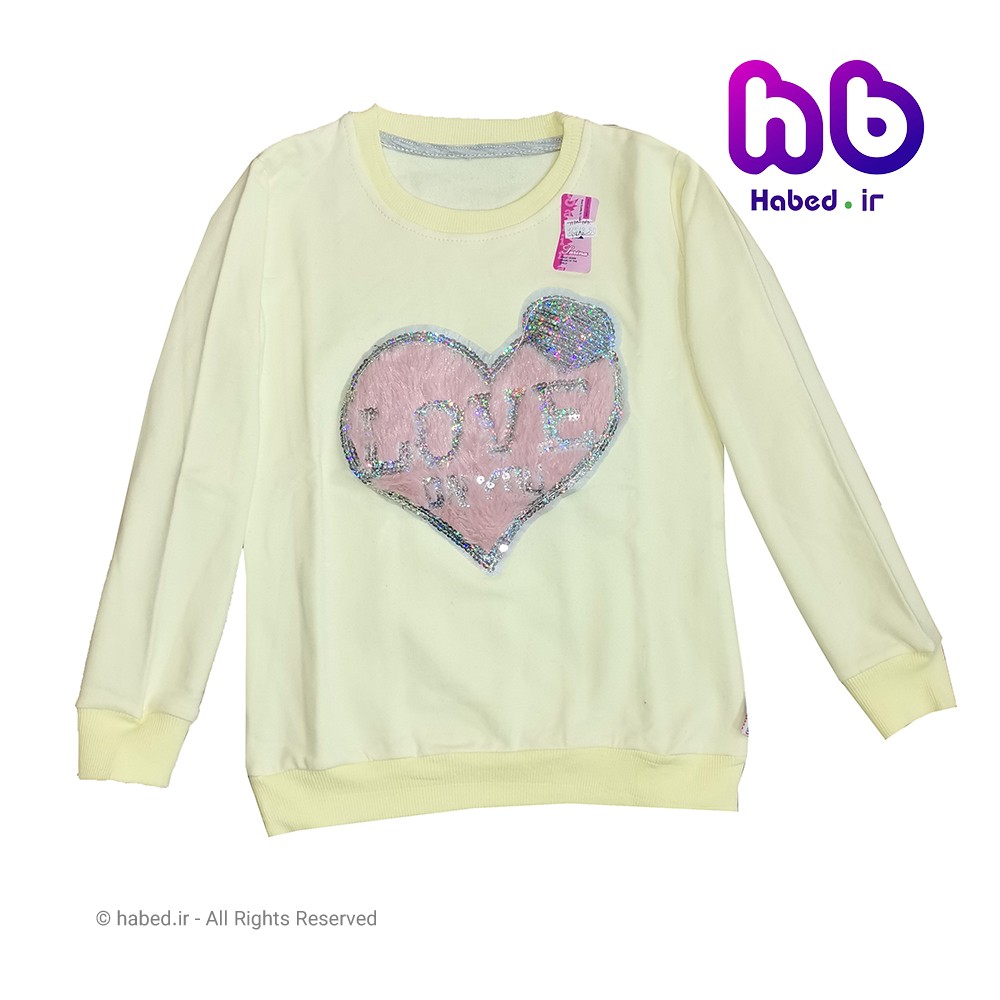 بلوز دخترانه جدید طرح قلب جنس پنبه دورو درجه یک کد 1188