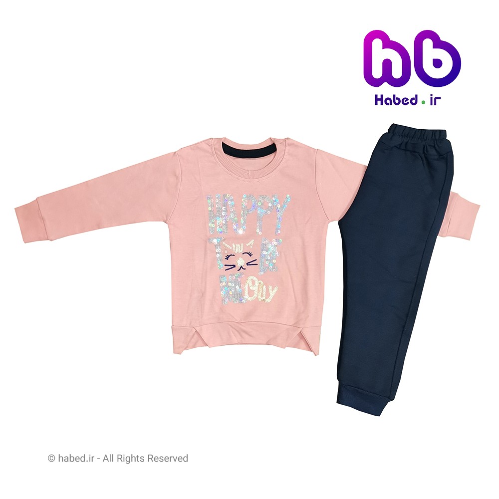 بلوز شلوار دخترانه جدید طرح گربه جنس عالی کد 1192