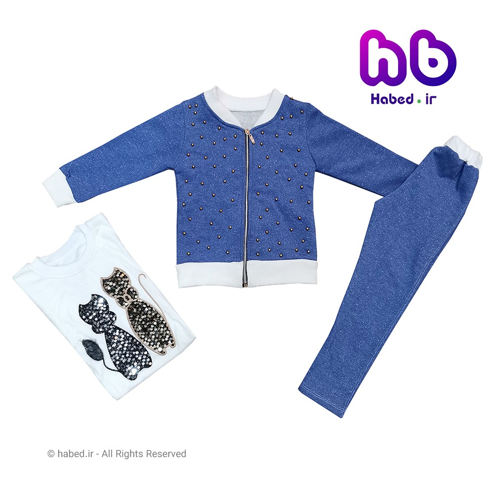 ست سه تکه جدید تو کرک دخترانه شیک جنس دورس درجه یک کد 1245