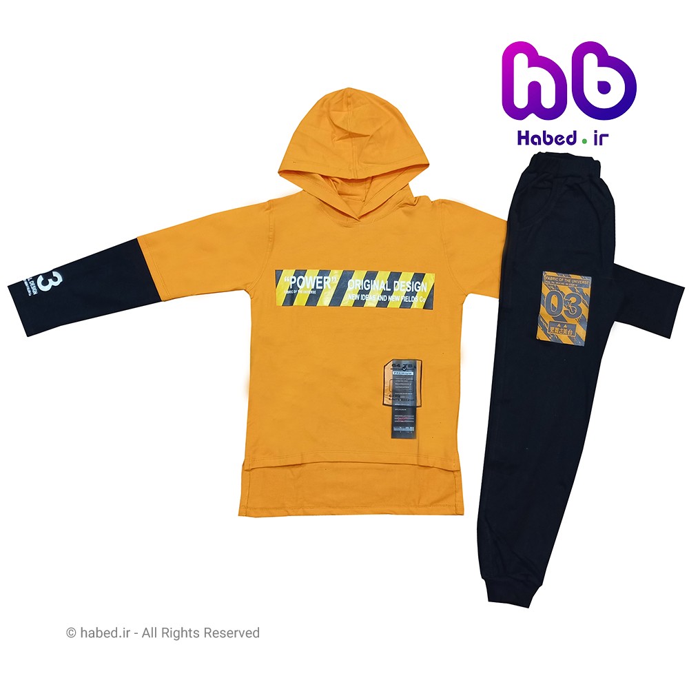 ست بلوز شلوار هودی جدید بچگانه ( پسرانه ) شیک جنس پنبه دورو درجه یک کد 1295