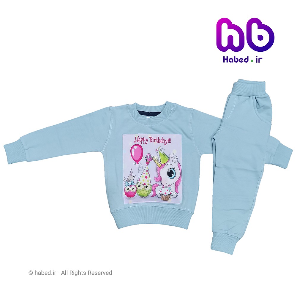 ست بلوز شلوار جدید دخترانه شیک مدل اسب شاخدار کد 1365