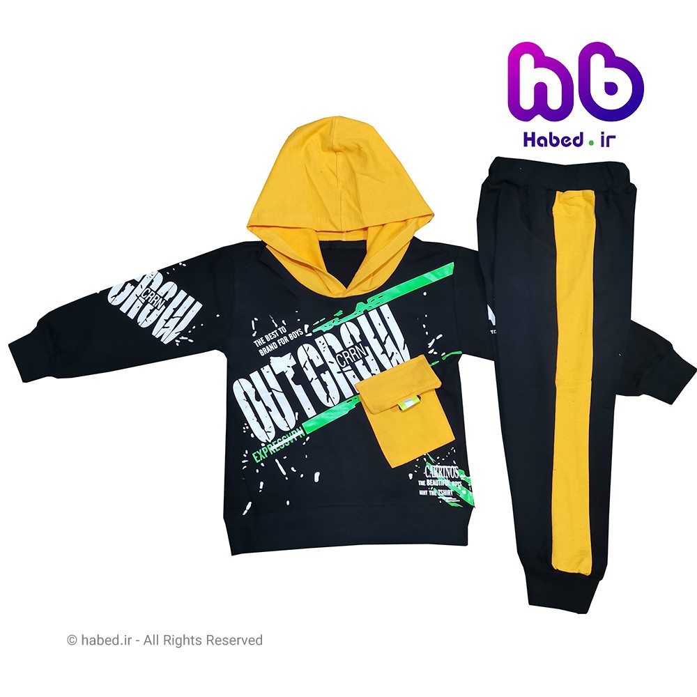 ست هودی بلوز شلوار جدید بچگانه شیک ایرانی جنس دورس کد 1412