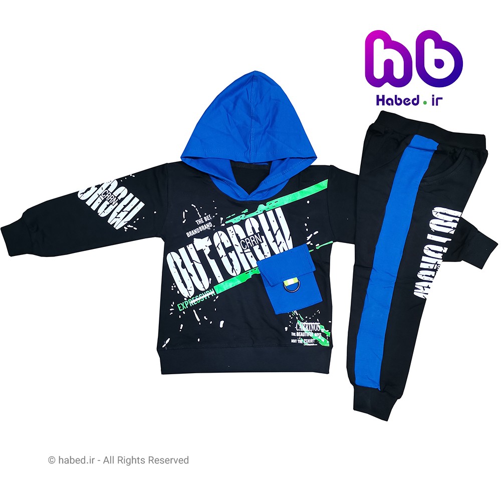 ست هودی بلوز شلوار جدید بچگانه شیک ایرانی جنس دورس کد 1413