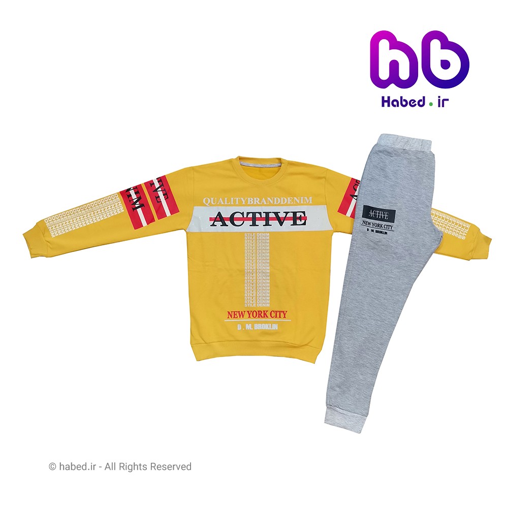 ست بلوز شلوار جدید بچگانه ( پسرانه ) شیک جنس پنبه دورو کد 1415