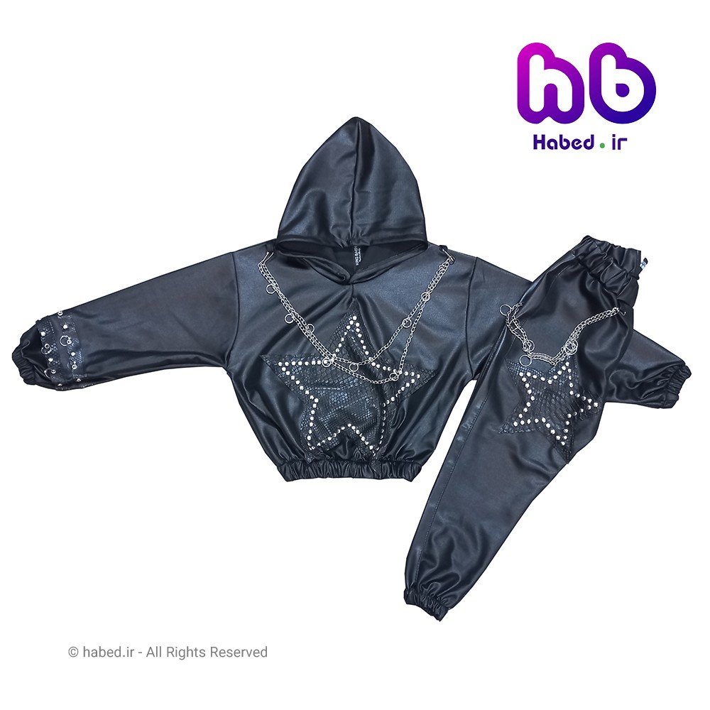 ست هودی شلوار نیم تنه جدید بچگانه دخترانه شیک جنس درجه یک کد 1424