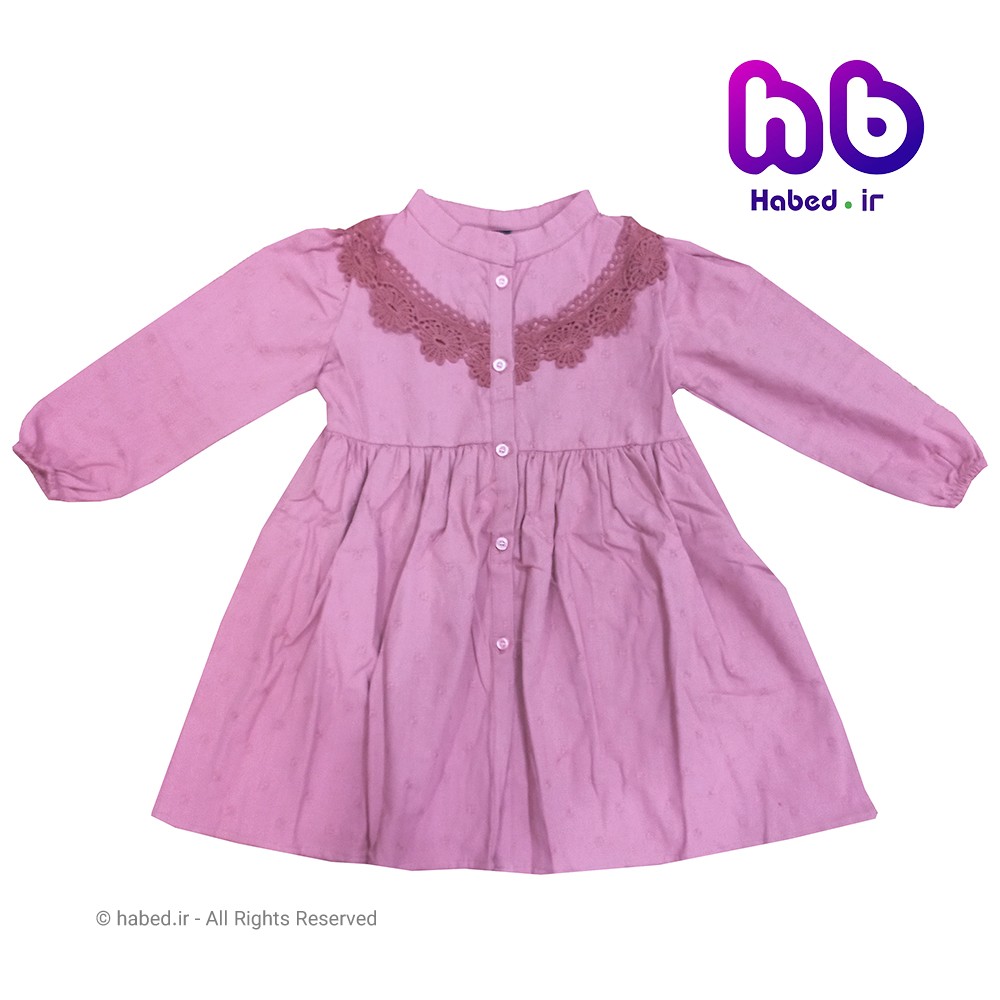 پیراهن جدید بچگانه دخترانه شیک یقه گیپور جنس تضمینی کد 1430