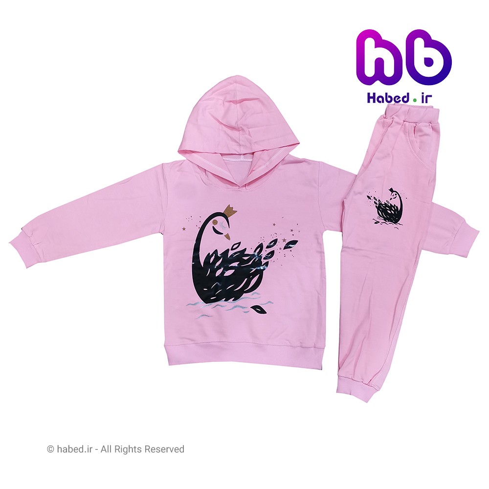 ست جدید هودی شلوار دخترانه شیک جنس پنبه تضمینی کد 1456