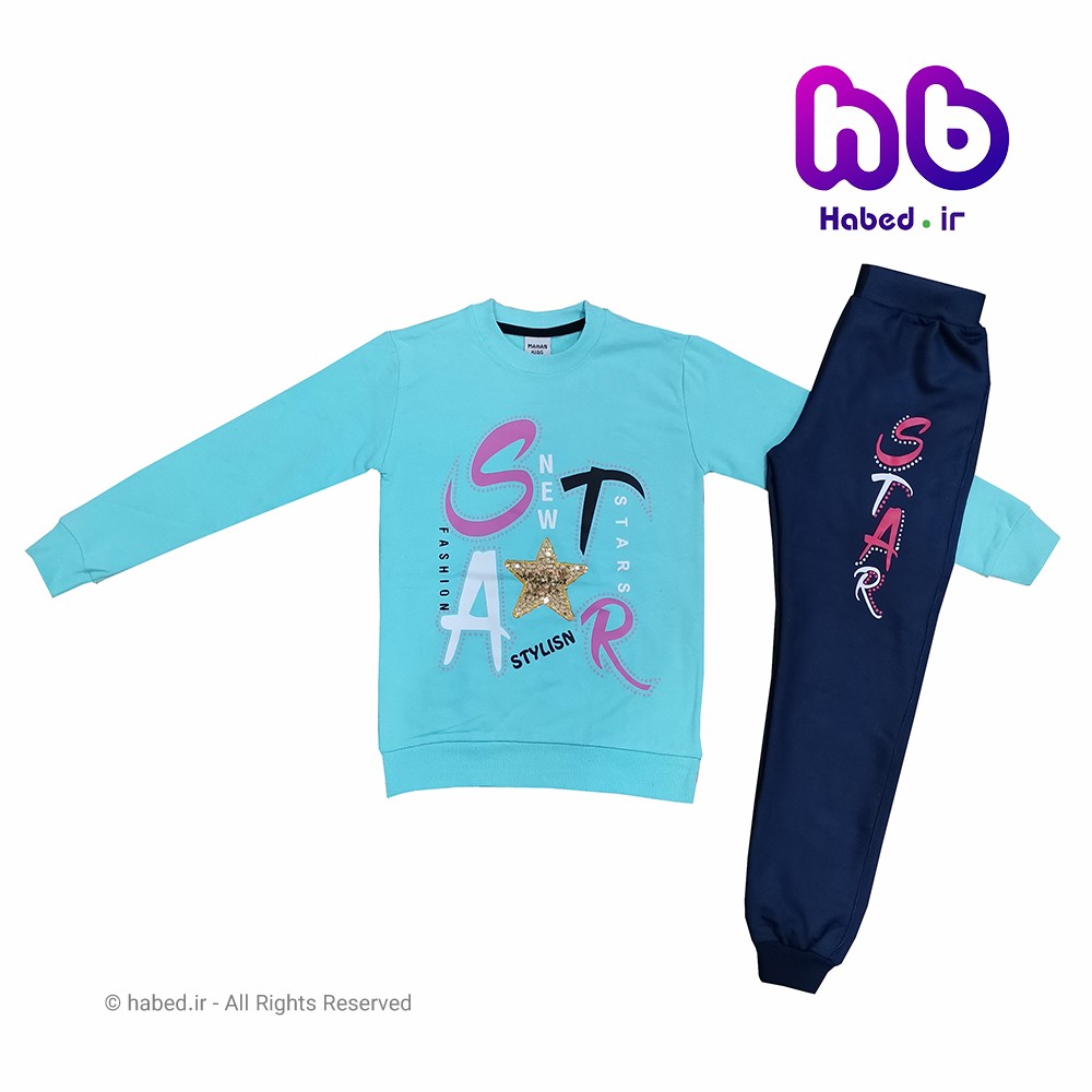 ست جدید بلوز شلوار دخترانه جنس پنبه دورو کد 1458
