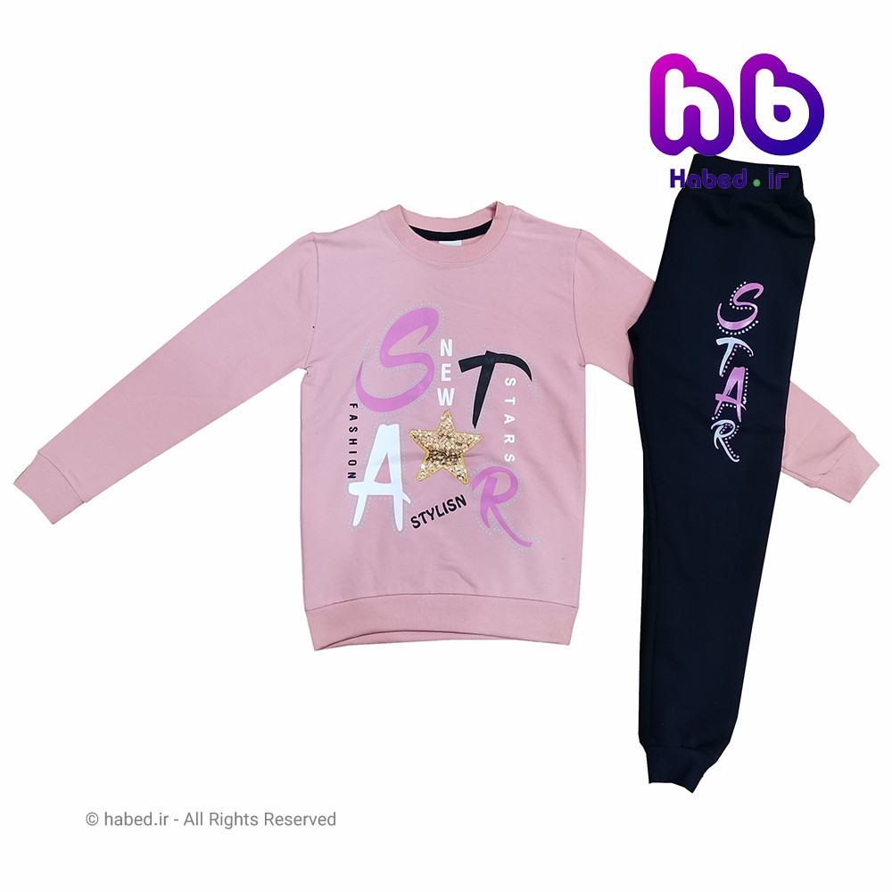 ست جدید بلوز شلوار دخترانه جنس پنبه دورو کد 1459
