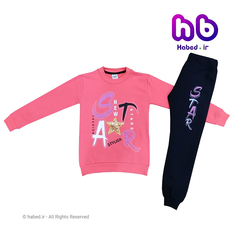 ست جدید بلوز شلوار دخترانه جنس پنبه دورو کد 1460