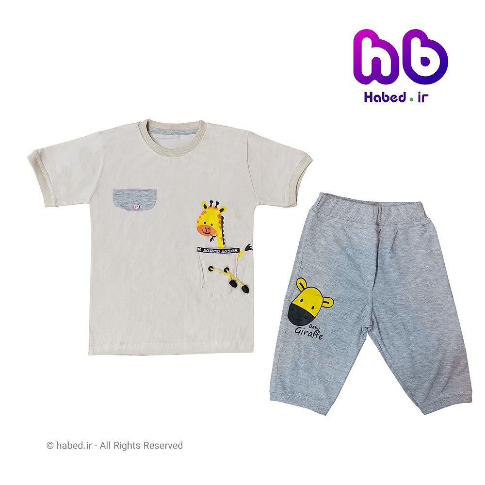 تیشرت و شلوارک جدید پسرانه شیک جنس پنبه دورو درجه یک کد 1485