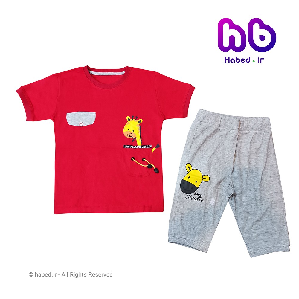 تیشرت و شلوارک جدید پسرانه شیک جنس پنبه دورو درجه یک کد 1486