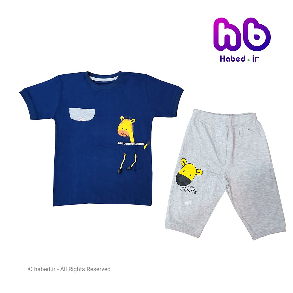 تیشرت و شلوارک جدید پسرانه شیک جنس پنبه دورو درجه یک کد 1487