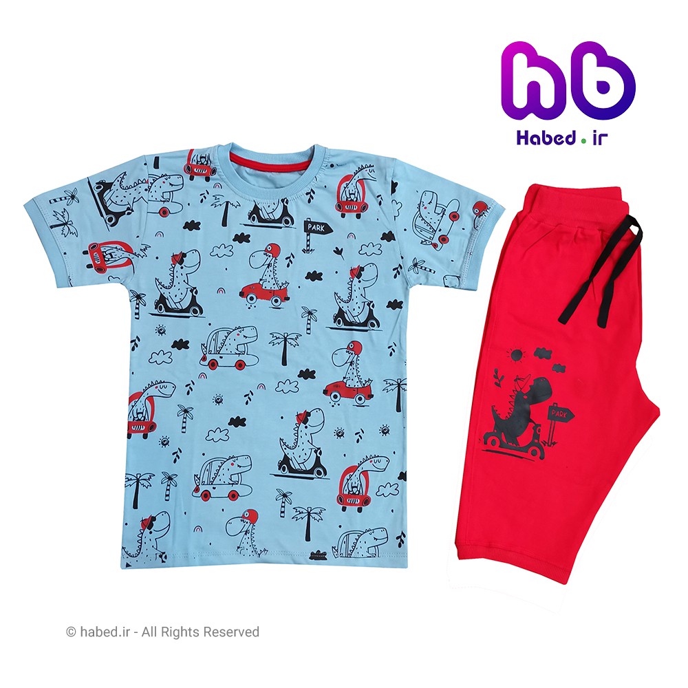 ست تیشرت و شلوارک جدید بچگانه پسرانه و دخترانه شیک جنس پنبه دورو درجه یک کد 1503