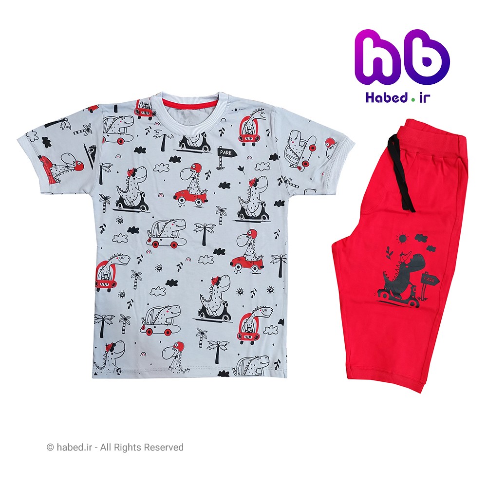 ست تیشرت و شلوارک جدید بچگانه پسرانه و دخترانه شیک جنس پنبه دورو درجه یک کد 1504