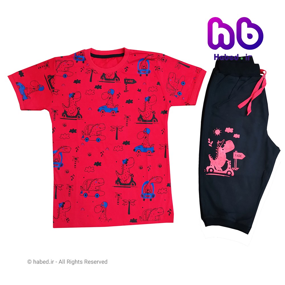 ست تیشرت و شلوارک جدید بچگانه پسرانه و دخترانه شیک جنس پنبه دورو درجه یک کد 1505