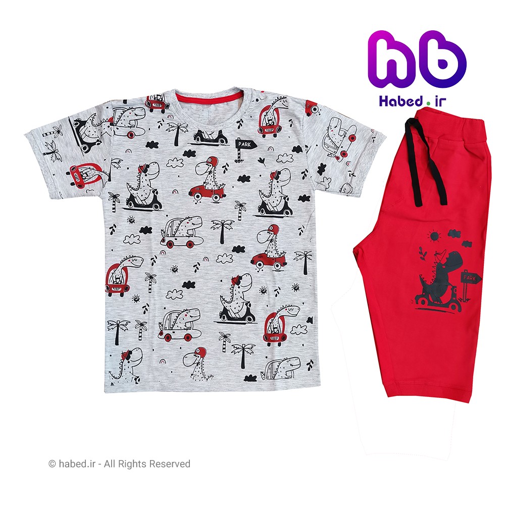 ست تیشرت و شلوارک جدید بچگانه پسرانه و دخترانه شیک جنس پنبه دورو درجه یک کد 1506
