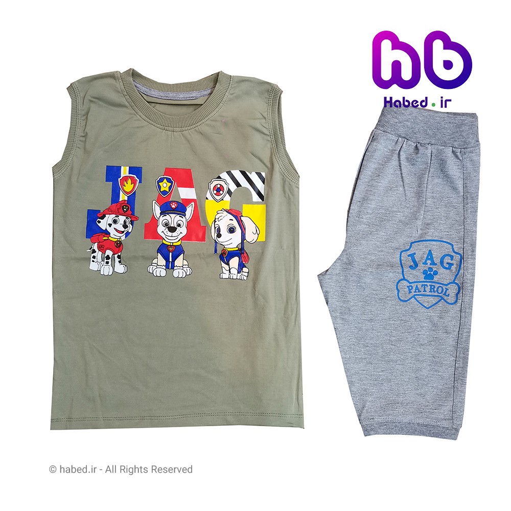 ست تاپ و شلوارک جدید بچگانه پسرانه شیک جنس تضمینی کد 1512