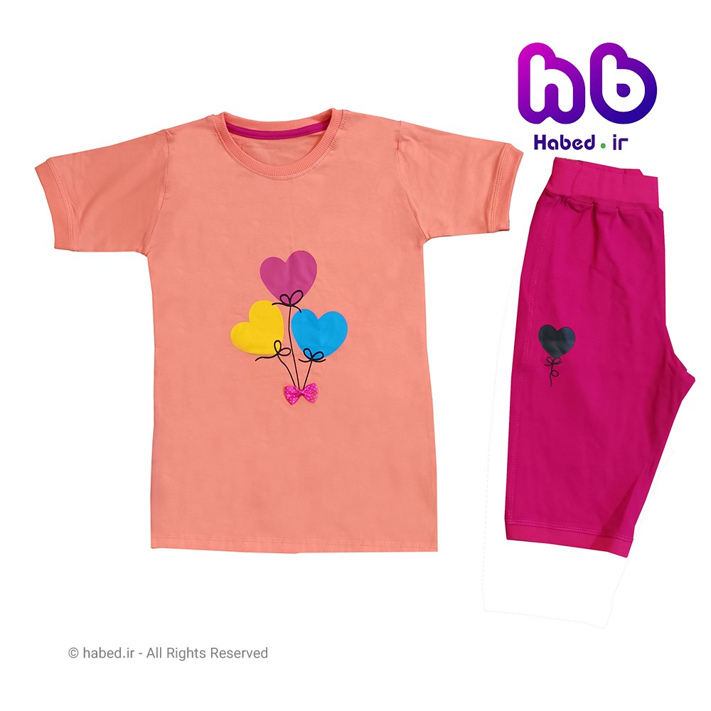 ست تیشرت و شلوارک جدید بچگانه دخترانه شیک جنس تضمینی کد 1513