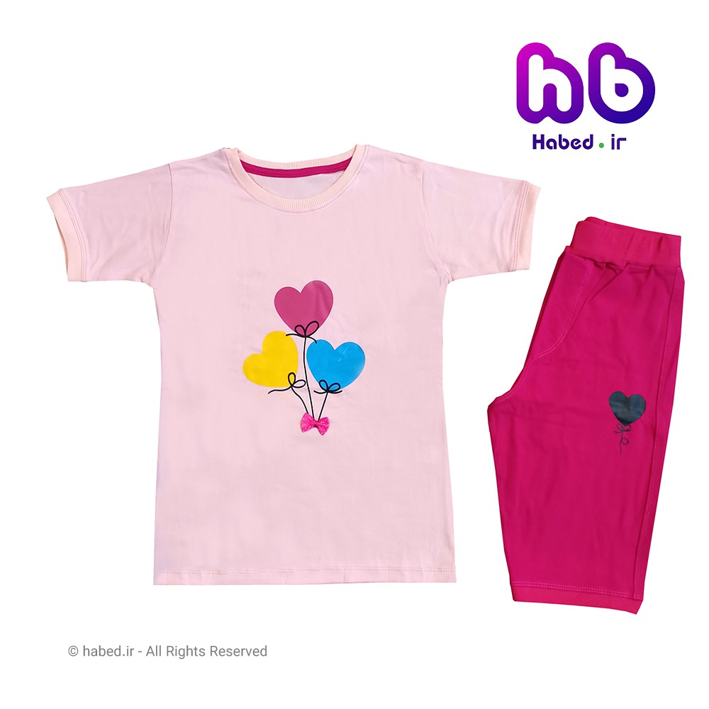 ست تیشرت و شلوارک جدید بچگانه دخترانه شیک جنس تضمینی کد 1514