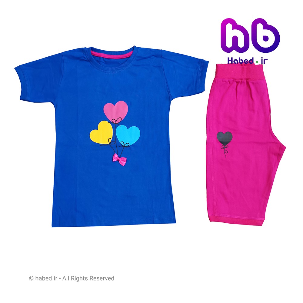 ست تیشرت و شلوارک جدید بچگانه دخترانه شیک جنس تضمینی کد 1515