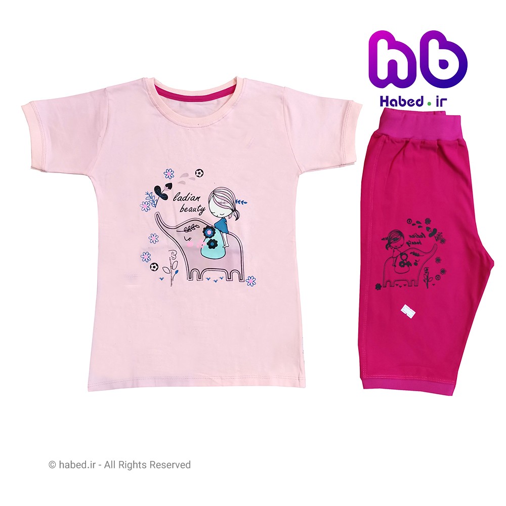 ست تیشرت و شلوارک جدید بچگانه دخترانه شیک جنس تضمینی کد 1517