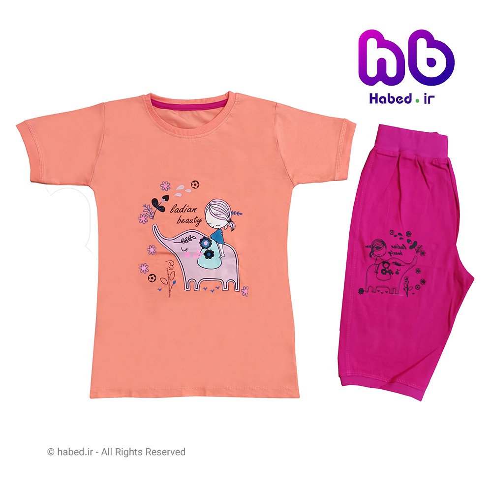 ست تیشرت و شلوارک جدید بچگانه دخترانه شیک جنس تضمینی کد 1518