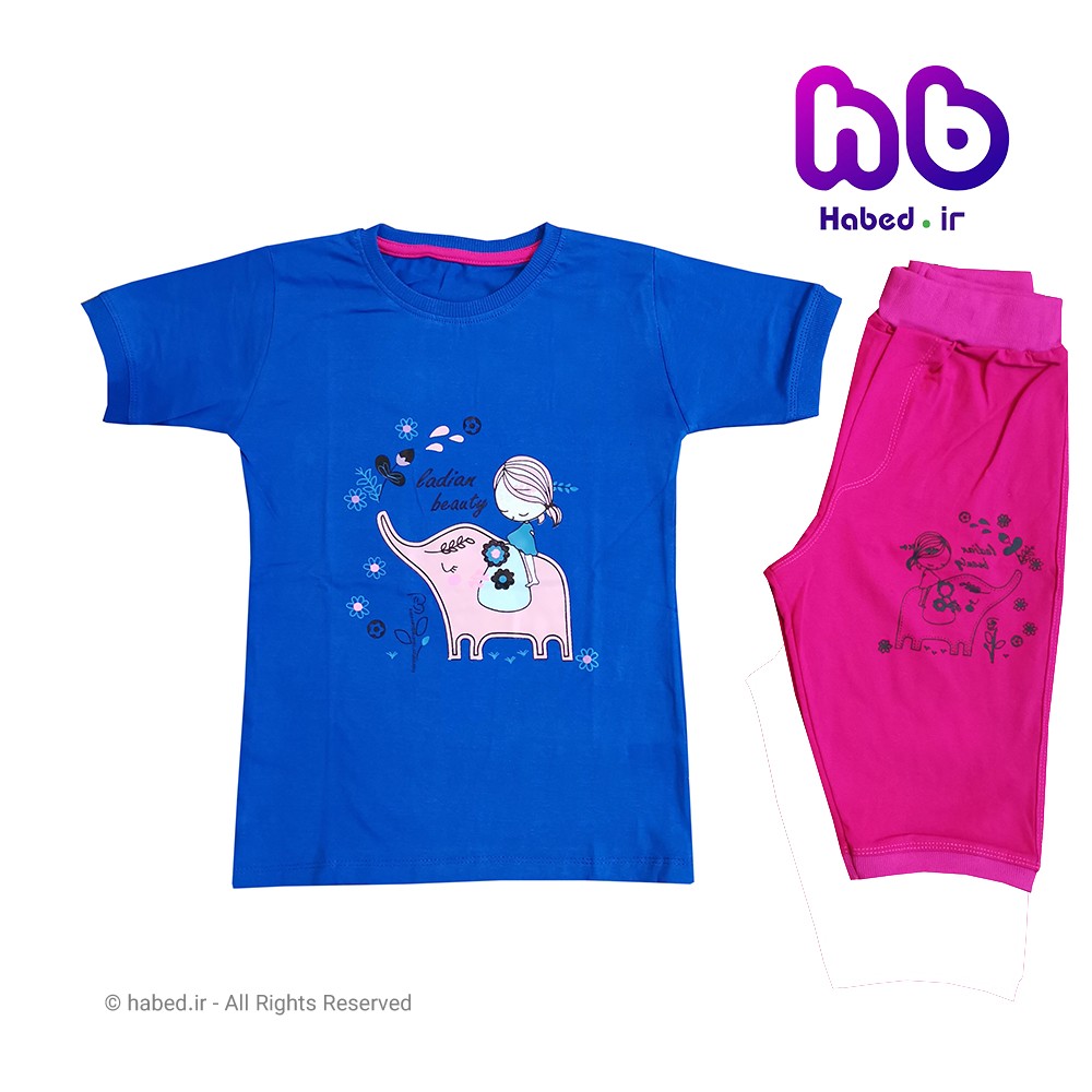 ست تیشرت و شلوارک جدید بچگانه دخترانه شیک جنس تضمینی کد 1519