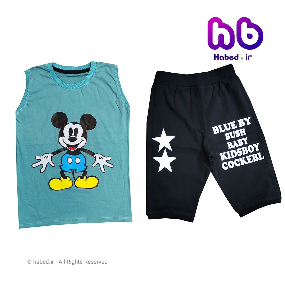 ست تاپ و شلوارک جدید بچگانه پسرانه شیک جنس تضمینی کد 1521