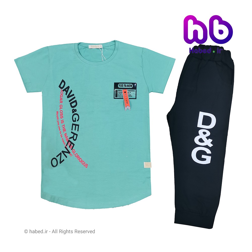 ست تیشرت شلوارک جدید بچگانه شیک جنس پنبه تضمینی  کد 1584