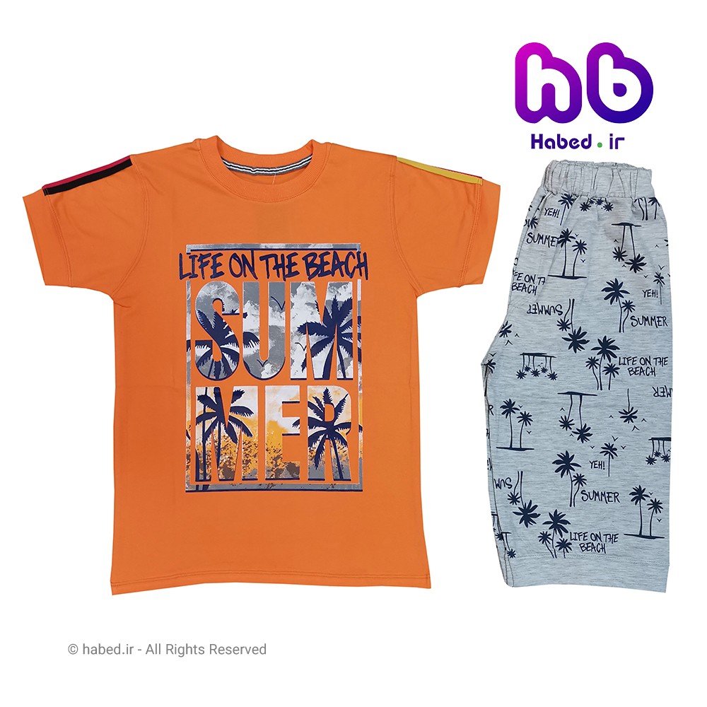 ست تیشرت شلوارک جدید بچگانه پسرانه شیک جنس دورس کش تضمینی کد 1590