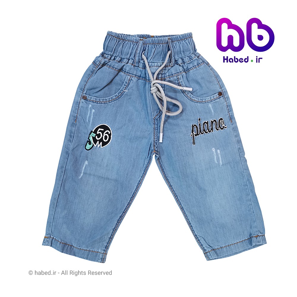 شلوارک جین آبی روشن جدید بچگانه پسرانه و دخترانه شیک جنس تضمینی با تنخور عالی کد 1622