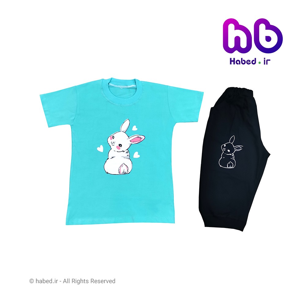 ست تیشرت و شلوارک جدید دخترانه شیک جنس پنبه دورو کد 1631