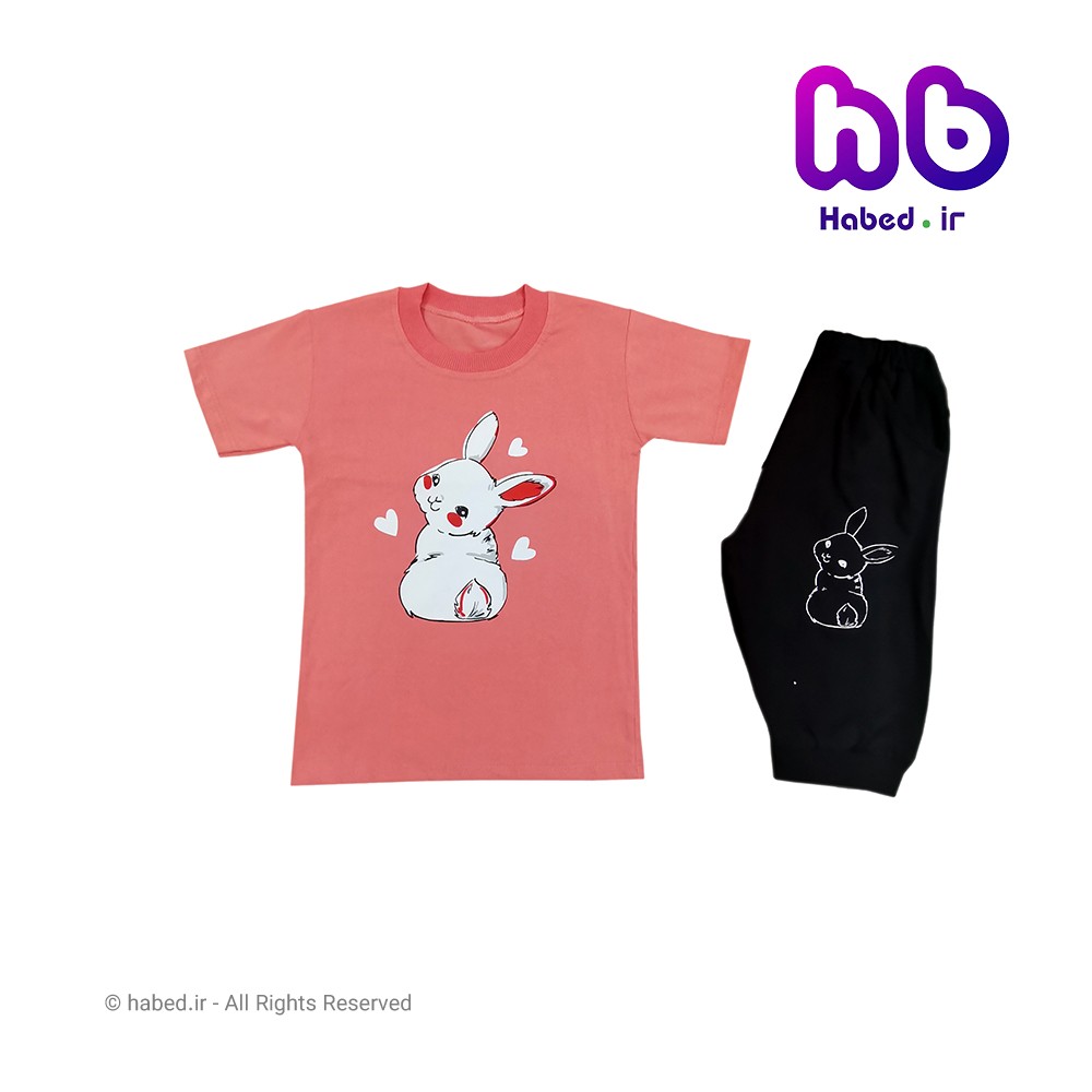 ست تیشرت و شلوارک جدید دخترانه شیک جنس پنبه دورو کد 1632