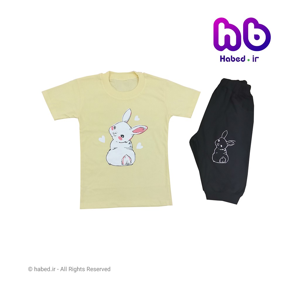 ست تیشرت و شلوارک جدید دخترانه شیک جنس پنبه دورو کد 1633