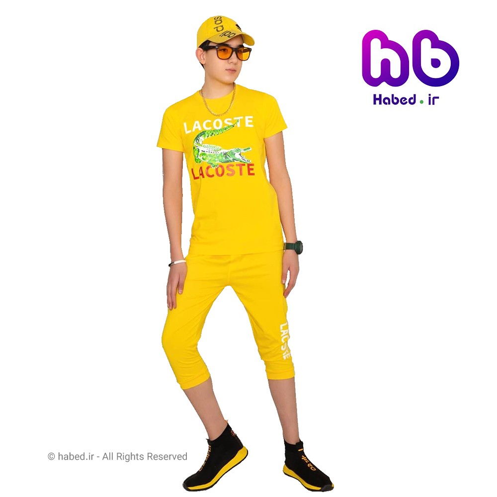 ست تیشرت شلوارک جدید بچگانه پسرانه شیک جنس پنبه دورو تضمینی طرح LAGOSTE کد 1691