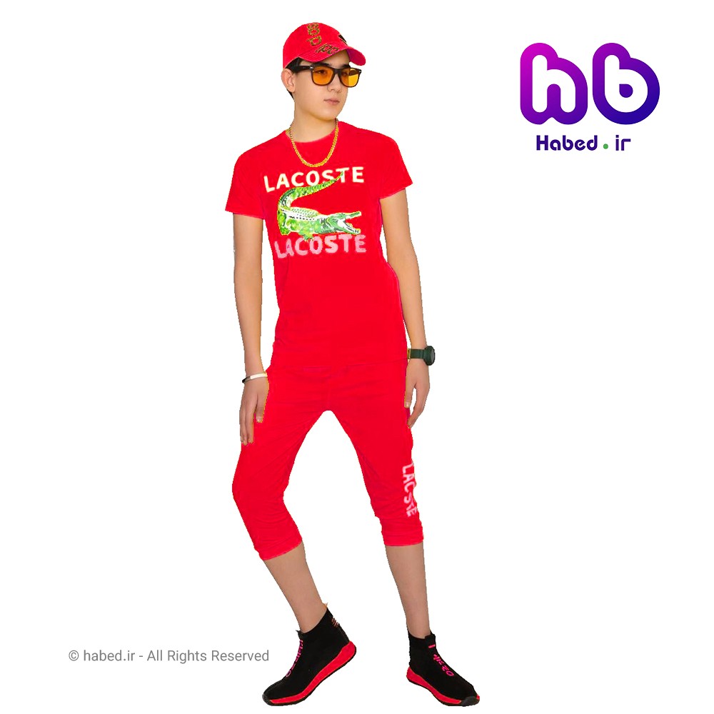 ست تیشرت شلوارک جدید بچگانه پسرانه شیک جنس پنبه دورو تضمینی طرح LAGOSTE کد 1693