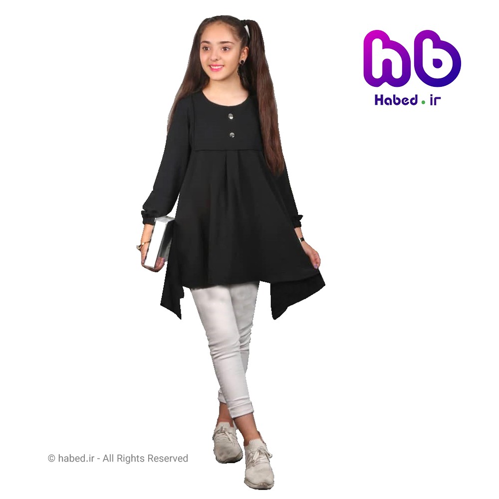 مانتو مشکی جدید بچگانه شیک جنس درجه یک تضمینی کد 1706